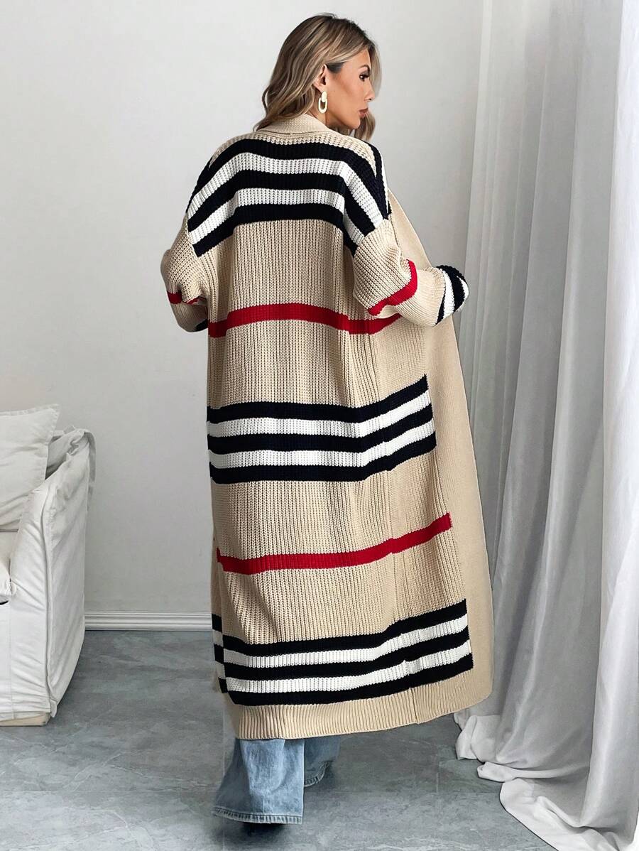 Fern Colourblock Striped Longline Cardigan - view 3