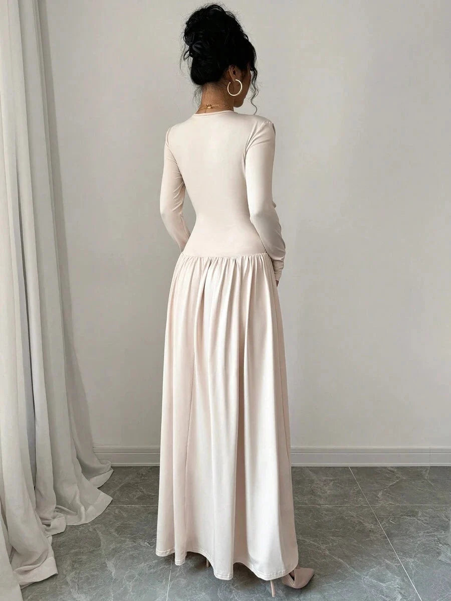 Peggy V-Neck Ruched Wrap Maxi Dress - view 2