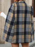 Maeve Plaid Cape Coat with Cloak Sleeves - view 2