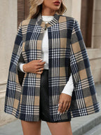 Maeve Plaid Cape Coat with Cloak Sleeves - view 4