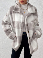 Tamsin Gingham Teddy Button Front Jacket - view 3