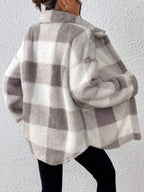 Tamsin Gingham Teddy Button Front Jacket - view 2