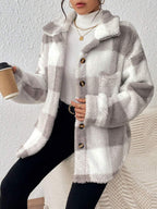 Tamsin Gingham Teddy Button Front Jacket - view 4