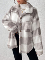 Tamsin Gingham Teddy Button Front Jacket - view 6