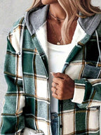 Dolly Plaid Hooded Button Front Jacket - view 4