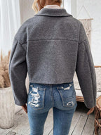Rowan Notched Collar Zip Front Crop Jacket - view 2