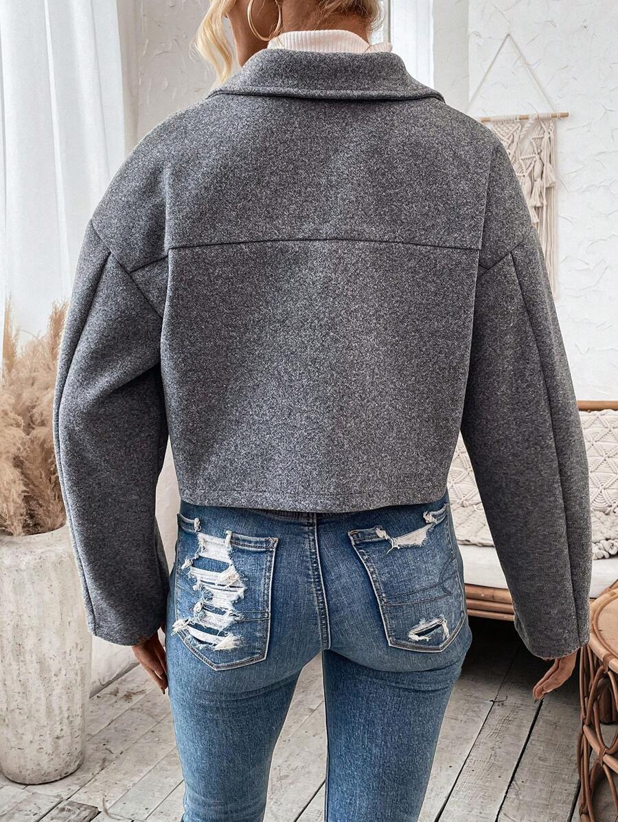 Rowan Notched Collar Zip Front Crop Jacket - view 2