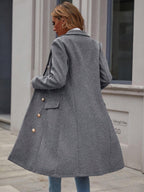 Martha Lapel Double Breasted Midi Overcoat - view 3