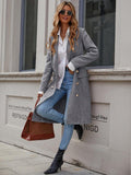 Martha Lapel Double Breasted Midi Overcoat - front view