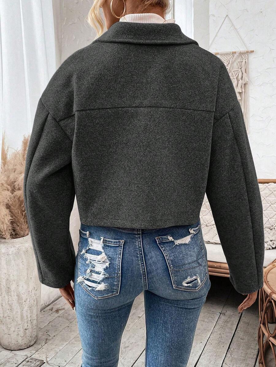 Rowan Notched Collar Zip Front Crop Jacket - view 14