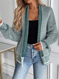 Harper Ombre Knit Open Front Cardigan with Collar - front view