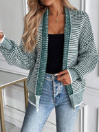 Harper Ombre Knit Open Front Cardigan with Collar - front view