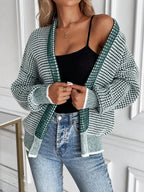 Harper Ombre Knit Open Front Cardigan with Collar - view 4