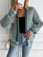 Harper Ombre Knit Open Front Cardigan with Collar - view 5