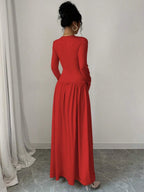Peggy V-Neck Ruched Wrap Maxi Dress - view 8
