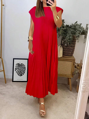Bonnie | Pleated Hem A-Line Midi Dress