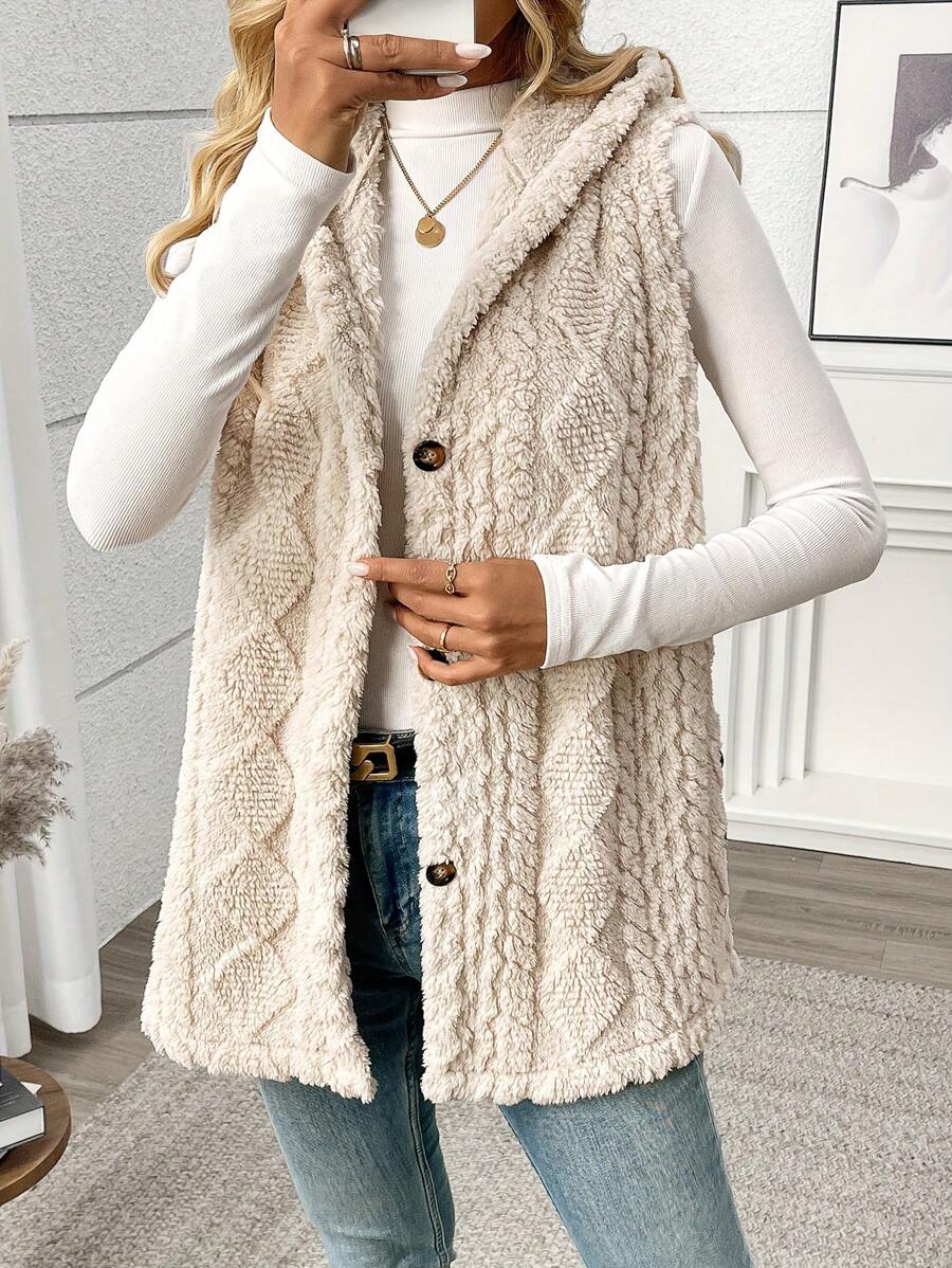 Mabel Sleeveless Hooded Fleece Gilet - view 3