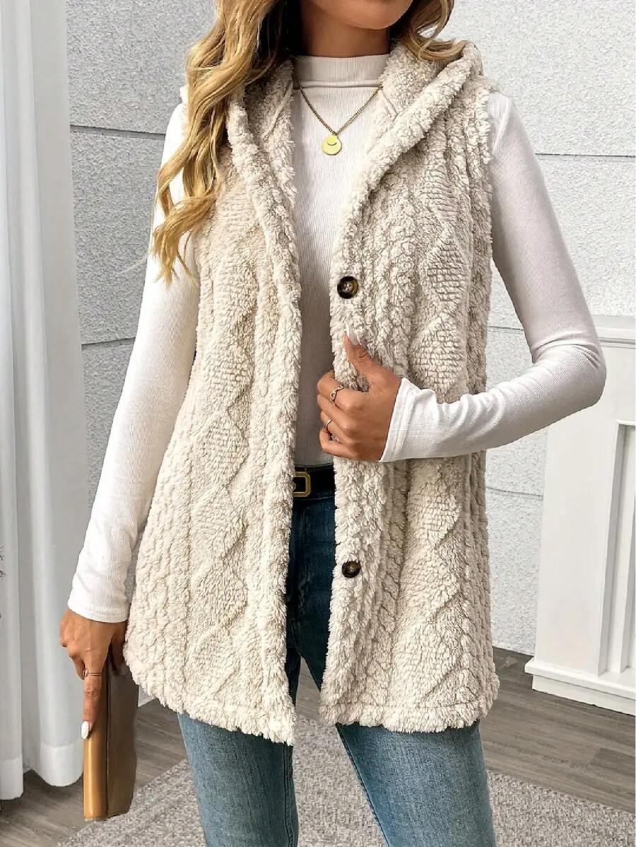 Mabel Sleeveless Hooded Fleece Gilet - view 5