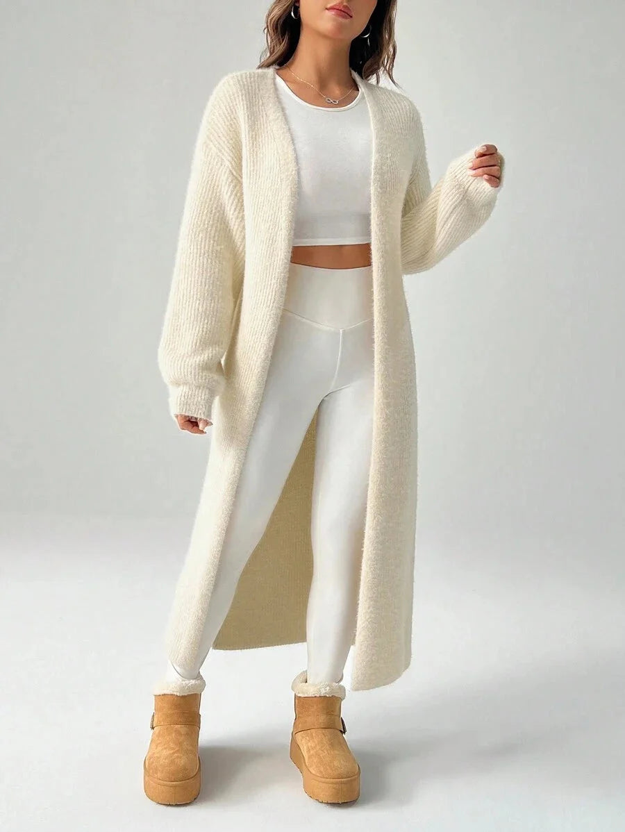 SHEIN PETITE Women's Warm Cardigan For Outings In Autumn And Winter,Knitted Jumper ,Petite Women oaklynwear