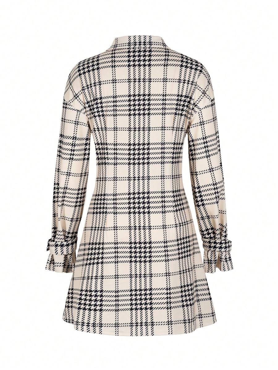 Saskia Plaid Button Front Shirt Dress - view 2