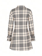 Saskia Plaid Button Front Shirt Dress - view 2