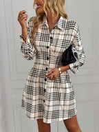 Saskia Plaid Button Front Shirt Dress - view 6