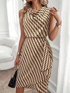 Libby Geometric Print Cowl Neck Asymmetric Hem Dress - view 11