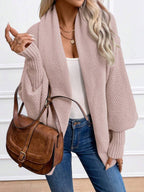 Billie Shawl Collar Batwing Sleeve Cardigan - front view