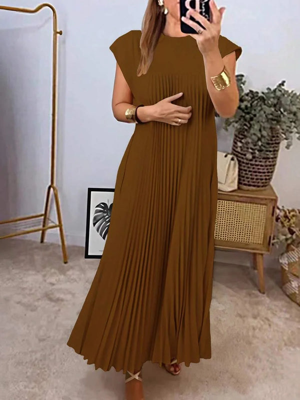 Bonnie | Pleated Hem A-Line Midi Dress