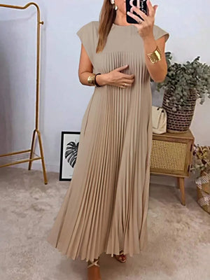 Bonnie | Pleated Hem A-Line Midi Dress