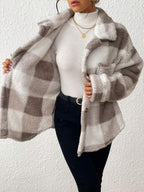 Tamsin Gingham Teddy Button Front Jacket - view 16