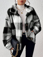 Tamsin Gingham Teddy Button Front Jacket - view 17