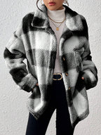 Tamsin Gingham Teddy Button Front Jacket - view 22