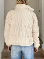 Marnie Zip Front Corduroy Padded Coat - view 2