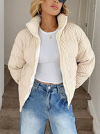 Marnie Zip Front Corduroy Padded Coat - view 3