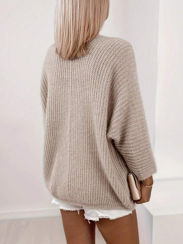 Alyssa | Open Front Knit Cardigan with Batwing Sleeves, Cozy Midi Length Layer oaklynwear
