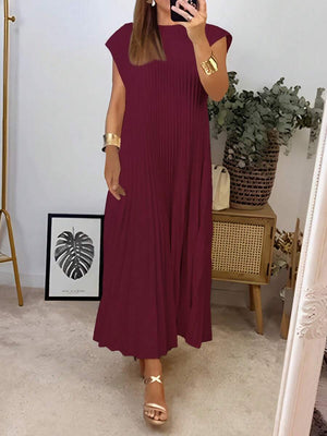 Bonnie | Pleated Hem A-Line Midi Dress