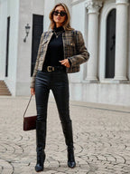 Nell Plaid Tweed Open Front Jacket - view 5
