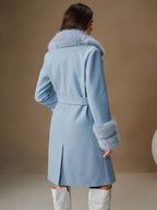 Junie Faux Fur Collar Double-Breasted Midi Coat - view 5