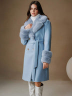 Junie Faux Fur Collar Double-Breasted Midi Coat - view 6