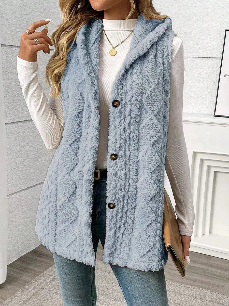 Mabel Sleeveless Hooded Fleece Gilet - view 8