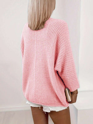 Alyssa | Open Front Knit Cardigan with Batwing Sleeves, Cozy Midi Length Layer oaklynwear