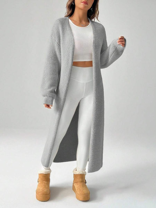 SHEIN PETITE Women's Warm Cardigan For Outings In Autumn And Winter,Knitted Jumper ,Petite Women oaklynwear