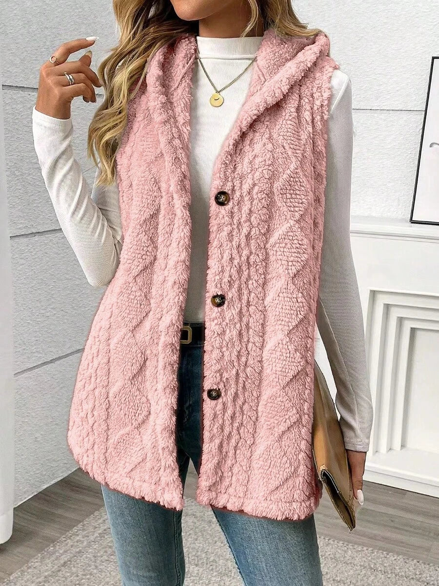 Mabel Sleeveless Hooded Fleece Gilet - view 9
