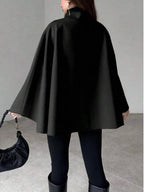 Hazel Cape Sleeve Stand Collar Overcoat - view 7