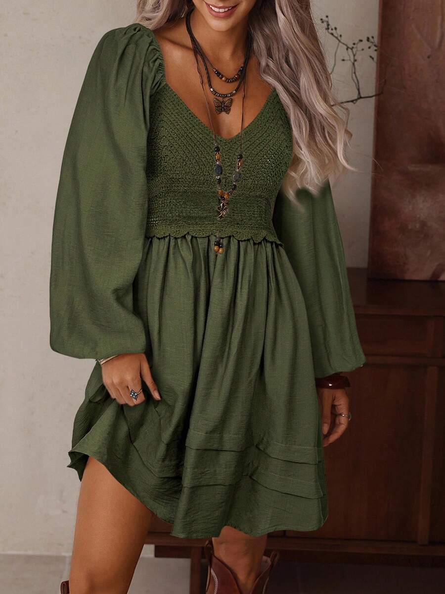 Robin Sweetheart Crochet Bodice Mini Dress - view 8