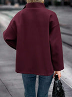 Elodie Asymmetrical Stand Collar Overcoat - view 5