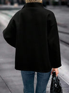 Elodie Asymmetrical Stand Collar Overcoat - view 8