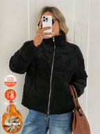 Marnie Zip Front Corduroy Padded Coat - view 24