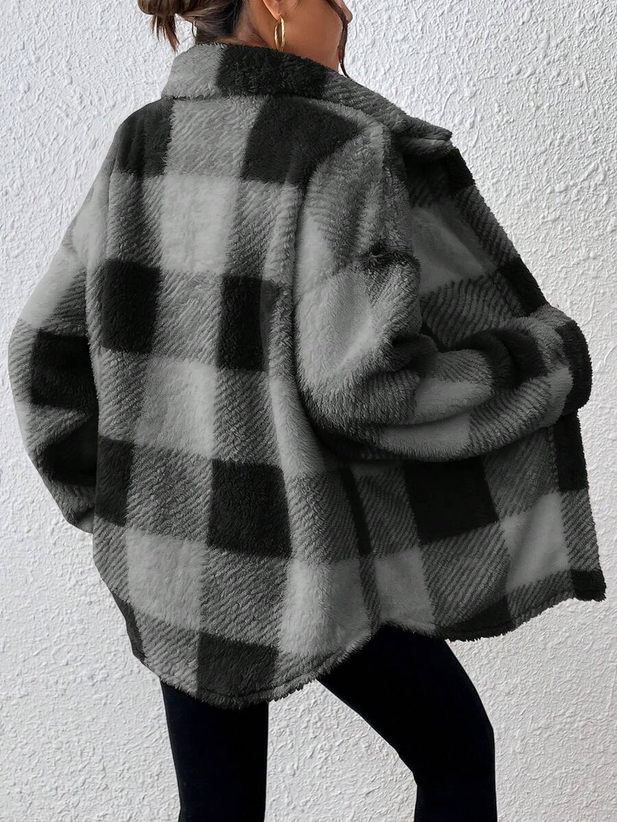 Tamsin Gingham Teddy Button Front Jacket - view 32
